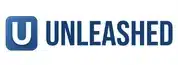 Unleashed business Logo in Blue with a white background, LOGO of "U" and then the word UNLEASHED. Representing parents UNLEASHING strength, energy and resilience.